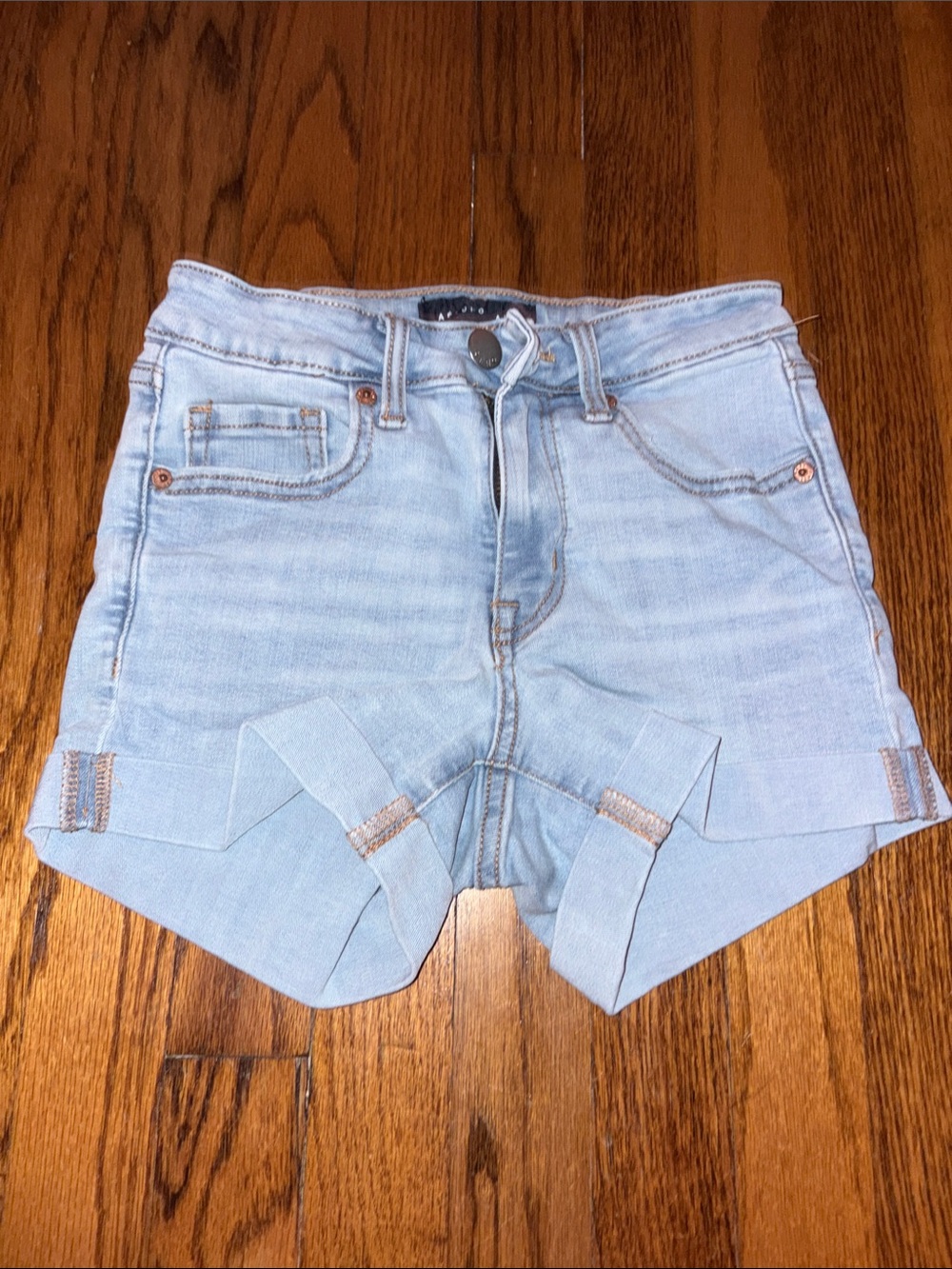 Aeropostale Light Blue Rolled-Hem Denim Shorts - Kids